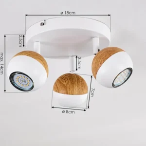 hofstein Plafonnier Kotaoa LED Blanc, 3 lumières* Lampes Modernes