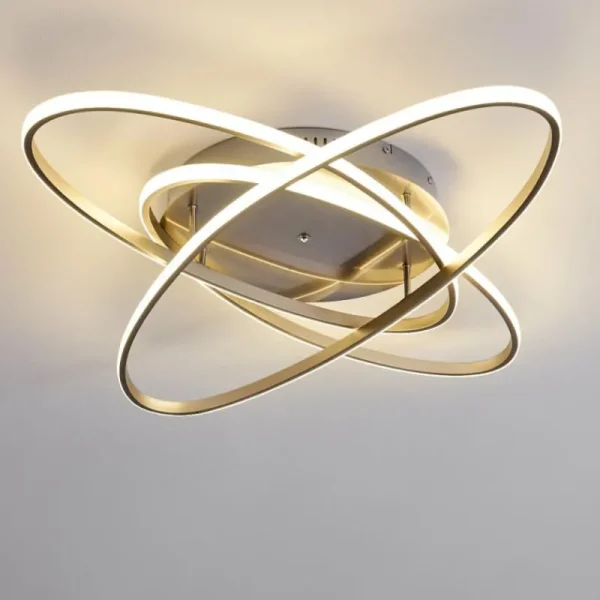 hofstein Plafonnier Krabi LED Nickel mat, 3 lumières, Télécommandes* Lampes Modernes