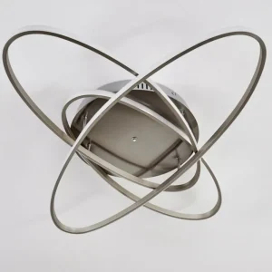 hofstein Plafonnier Krabi LED Nickel mat, 3 lumières, Télécommandes* Lampes Modernes