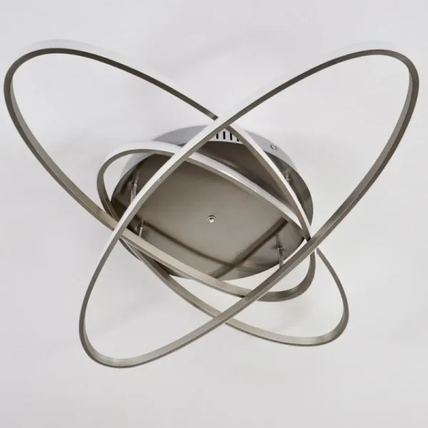 hofstein Plafonnier Krabi LED Nickel mat, 3 lumières, Télécommandes* Lampes Modernes