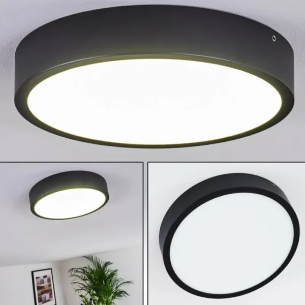 hofstein Plafonnier Kragos LED Noir, 1 lumière* Lampes Modernes