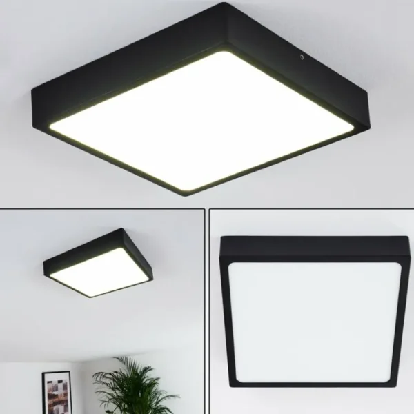 hofstein Plafonnier Kragos LED Noir, Blanc, 1 lumière* Lampes Modernes