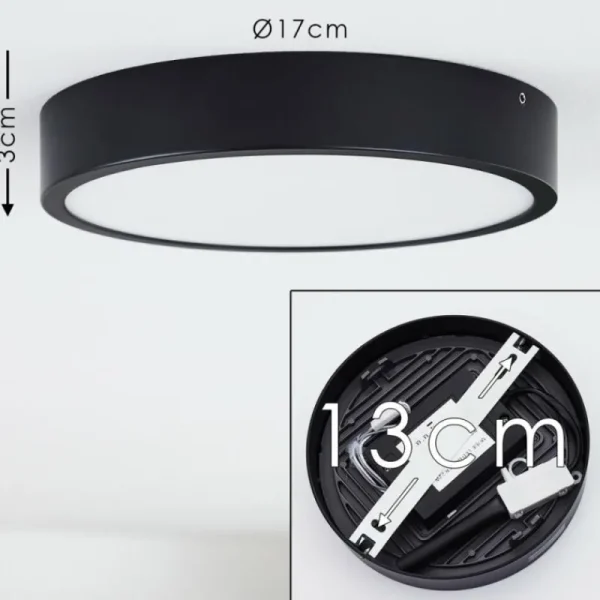 hofstein Plafonnier Kragos LED Noir, 1 lumière* Lampes Modernes