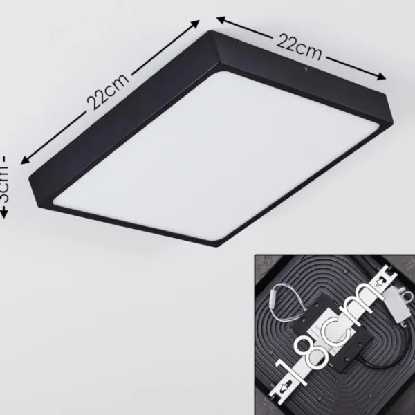 hofstein Plafonnier Kragos LED Noir, Blanc, 1 lumière* Lampes Modernes