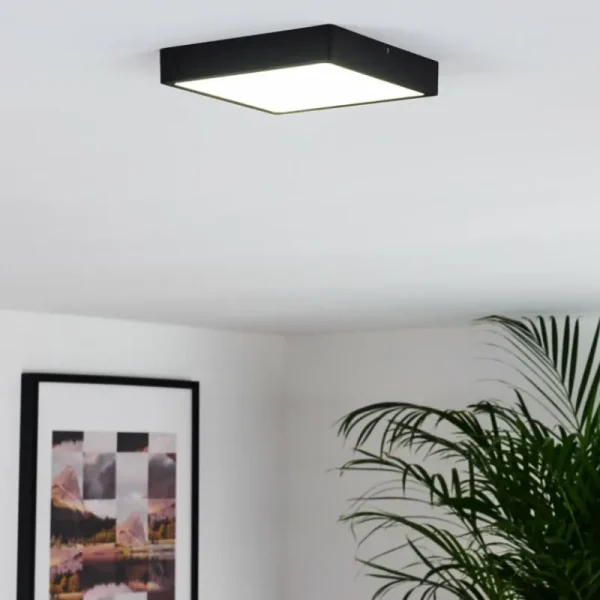hofstein Plafonnier Kragos LED Noir, Blanc, 1 lumière* Lampes Modernes