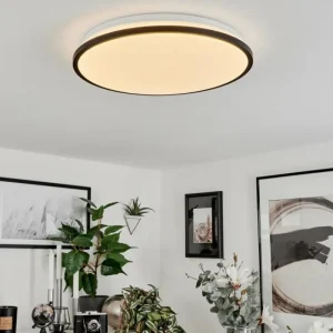 hofstein Plafonnier Kroch LED Blanc, 1 lumière, Télécommandes, Changeur de couleurs* Lampes Modernes