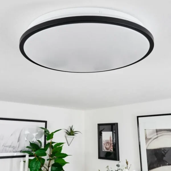 hofstein Plafonnier Kroch LED Blanc, 1 lumière, Télécommandes, Changeur de couleurs* Lampes Modernes