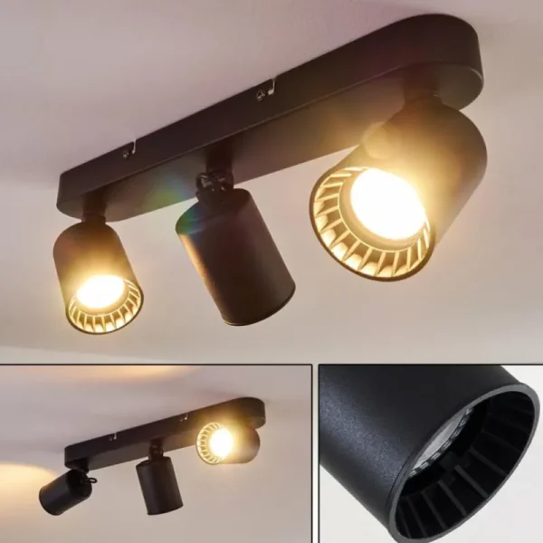 hofstein Plafonnier Kullaberg Noir, 3 lumières* Lampes Modernes