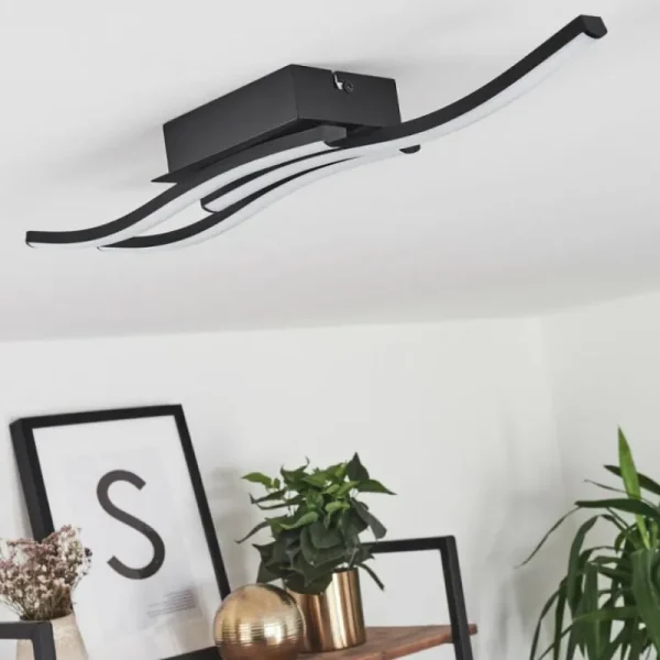 hofstein Plafonnier Kumahu LED Noir, 1 lumière* Lampes Modernes