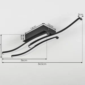 hofstein Plafonnier Kumahu LED Noir, 1 lumière* Lampes Modernes
