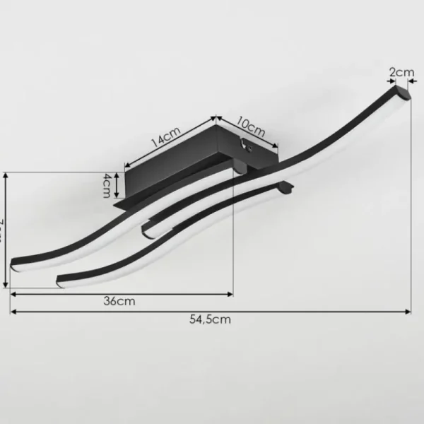 hofstein Plafonnier Kumahu LED Noir, 1 lumière* Lampes Modernes