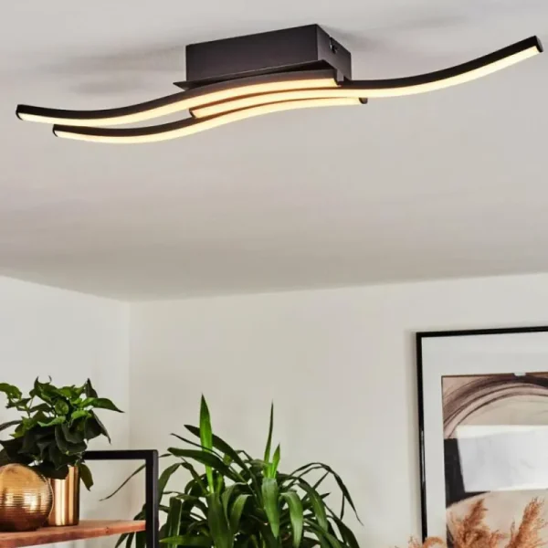 hofstein Plafonnier Kumahu LED Noir, 1 lumière* Lampes Modernes