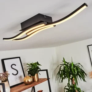 hofstein Plafonnier Kumahu LED Noir, 1 lumière* Lampes Modernes