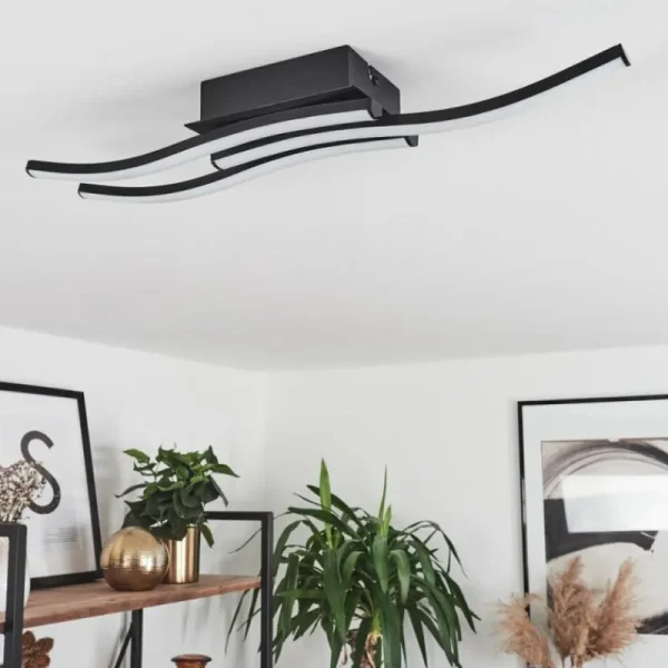 hofstein Plafonnier Kumahu LED Noir, 1 lumière* Lampes Modernes
