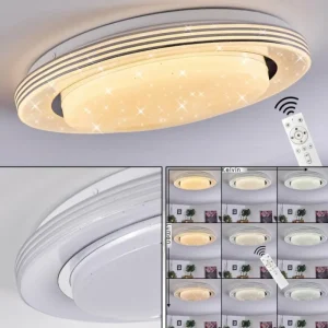 hofstein Plafonnier Laganadi LED Blanc, 1 lumière, Télécommandes* Lampes Modernes