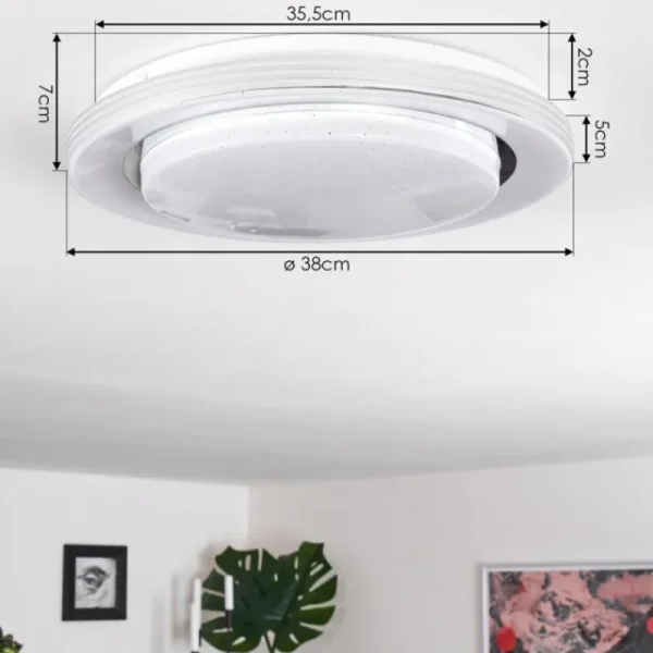 hofstein Plafonnier Laganadi LED Blanc, 1 lumière, Télécommandes* Lampes Modernes