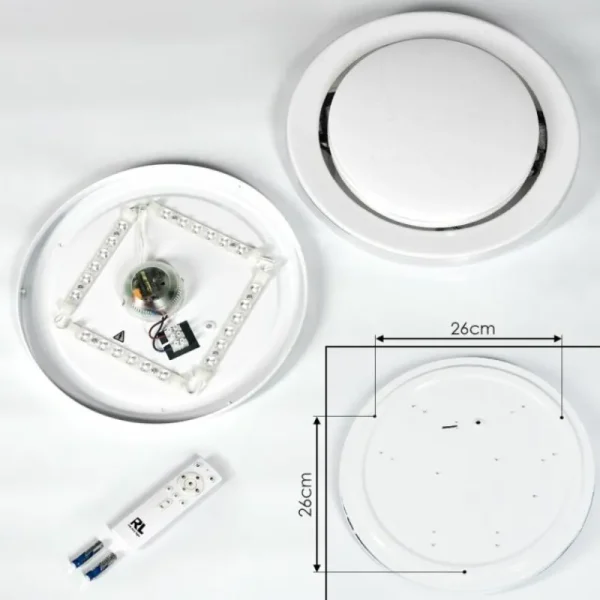 hofstein Plafonnier Laganadi LED Blanc, 1 lumière, Télécommandes* Lampes Modernes