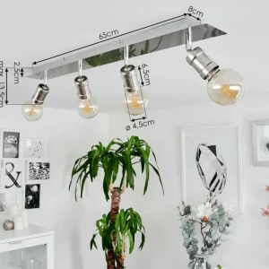 hofstein Plafonnier Lagunita Chrome, Nickel mat, 4 lumières* Lampes Modernes