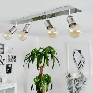 hofstein Plafonnier Lagunita Chrome, Nickel mat, 4 lumières* Lampes Modernes