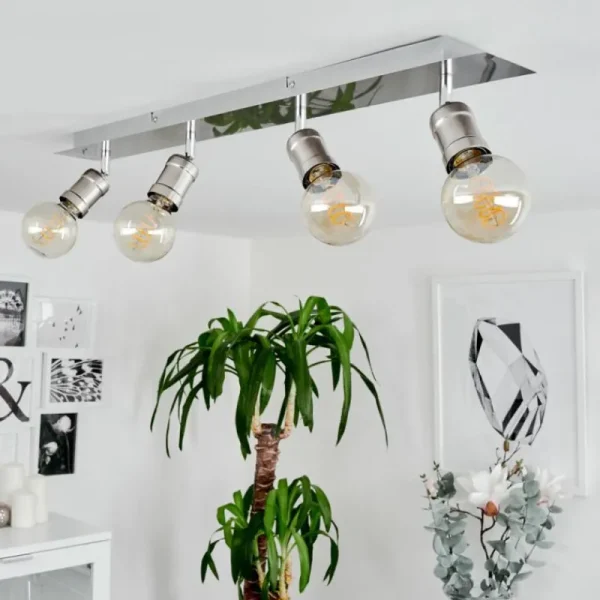 hofstein Plafonnier Lagunita Chrome, Nickel mat, 4 lumières* Lampes Modernes