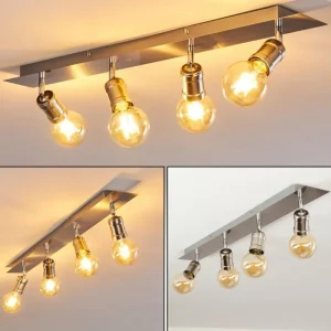 hofstein Plafonnier Lagunita Nickel mat, 4 lumières* Lampes Modernes