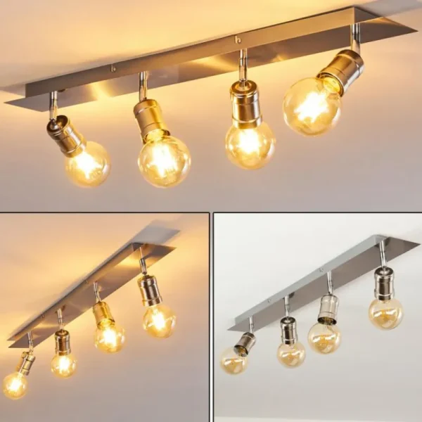 hofstein Plafonnier Lagunita Nickel mat, 4 lumières* Lampes Modernes