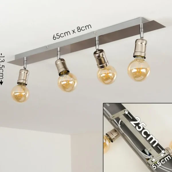 hofstein Plafonnier Lagunita Nickel mat, 4 lumières* Lampes Modernes