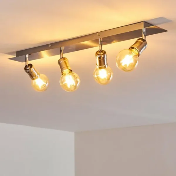 hofstein Plafonnier Lagunita Nickel mat, 4 lumières* Lampes Modernes