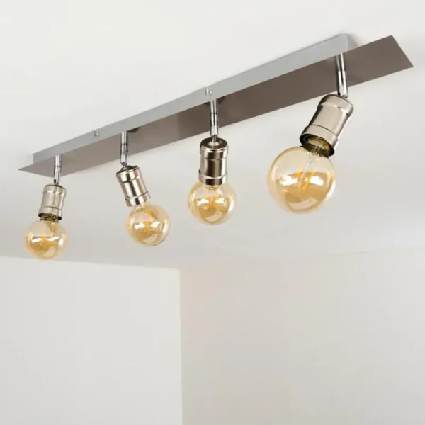 hofstein Plafonnier Lagunita Nickel mat, 4 lumières* Lampes Modernes