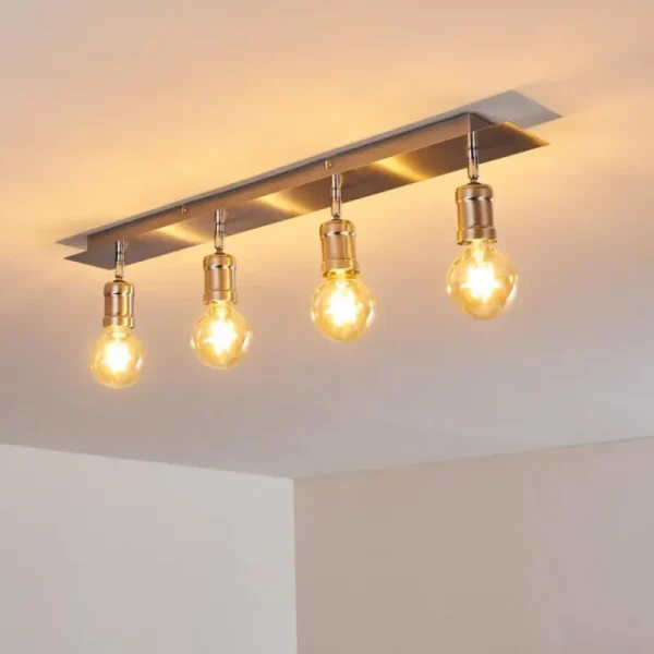 hofstein Plafonnier Lagunita Nickel mat, 4 lumières* Lampes Modernes