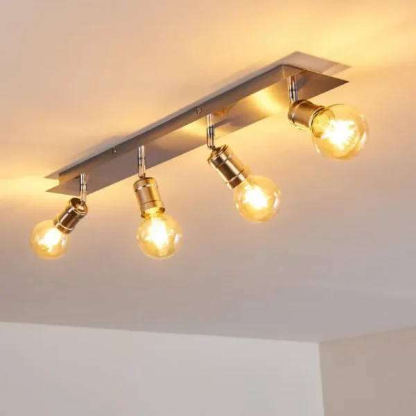 hofstein Plafonnier Lagunita Nickel mat, 4 lumières* Lampes Modernes