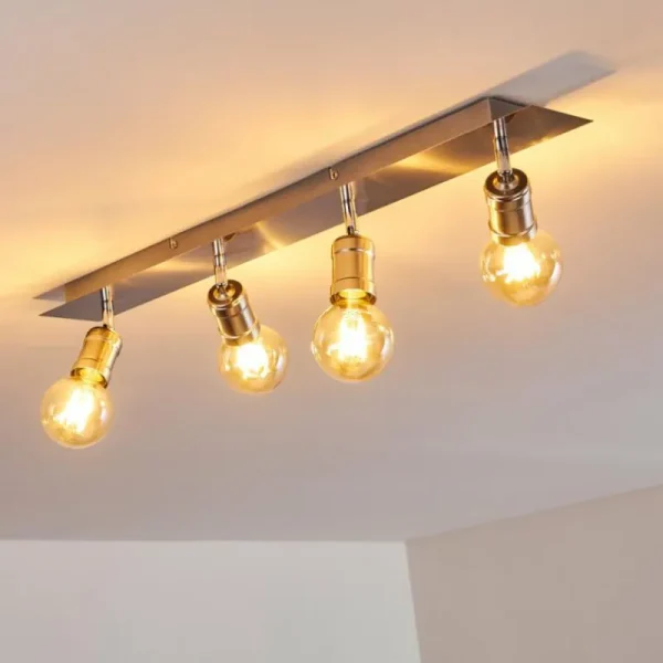 hofstein Plafonnier Lagunita Nickel mat, 4 lumières* Lampes Modernes