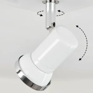 hofstein Plafonnier Lanrigan Chrome, Blanc, 1 lumière* Lampes En Verre