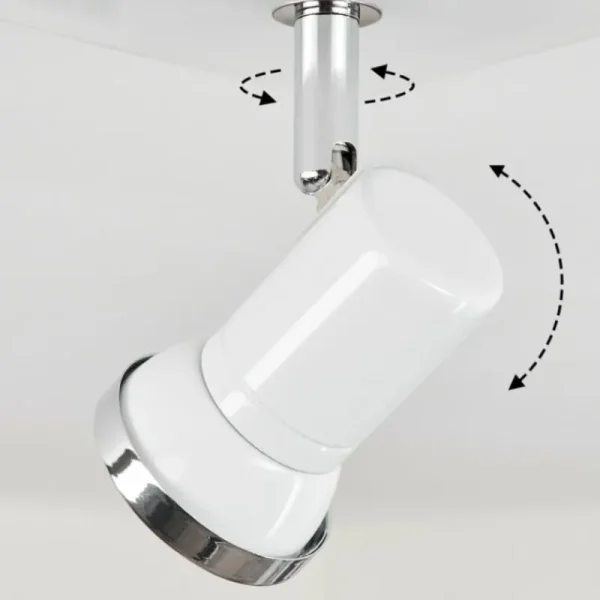 hofstein Plafonnier Lanrigan Chrome, Blanc, 1 lumière* Lampes En Verre