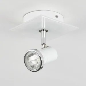 hofstein Plafonnier Lanrigan Chrome, Blanc, 1 lumière* Lampes En Verre