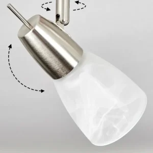 hofstein Plafonnier Lejsta Nickel mat, 4 lumières* Lampes En Verre
