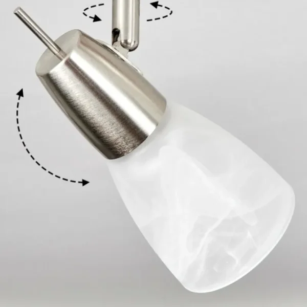 hofstein Plafonnier Lejsta Nickel mat, 4 lumières* Lampes En Verre