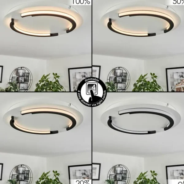 hofstein Plafonnier Leroux LED Blanc, 1 lumière* Lampes Modernes