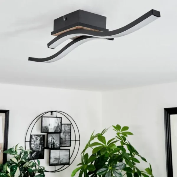 hofstein Plafonnier Letala LED Couleur bois, 2 lumières* Lampes Modernes