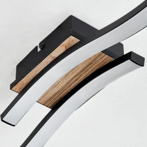 hofstein Plafonnier Letala LED Couleur bois, 2 lumières* Lampes Modernes