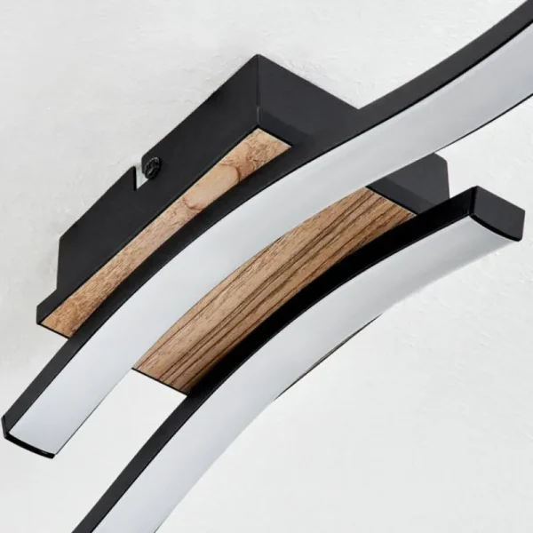 hofstein Plafonnier Letala LED Couleur bois, 2 lumières* Lampes Modernes
