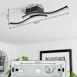 hofstein Plafonnier Letala LED Couleur bois, 2 lumières* Lampes Modernes