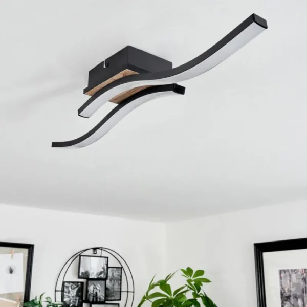 hofstein Plafonnier Letala LED Couleur bois, 2 lumières* Lampes Modernes