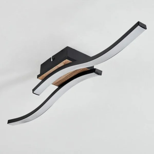 hofstein Plafonnier Letala LED Couleur bois, 2 lumières* Lampes Modernes