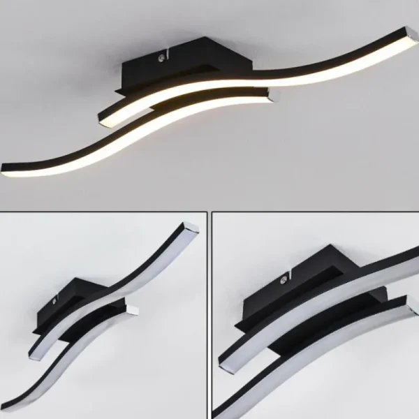 hofstein Plafonnier Letala LED Noir, 2 lumières* Lampes Modernes