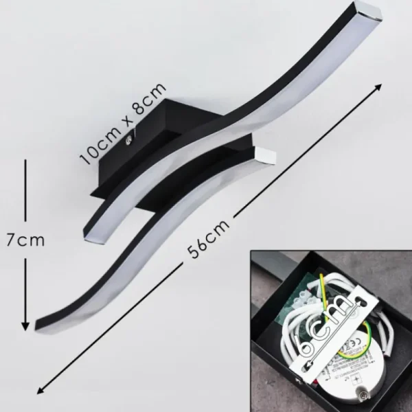 hofstein Plafonnier Letala LED Noir, 2 lumières* Lampes Modernes