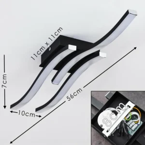 hofstein Plafonnier Letala LED Noir, 3 lumières* Lampes Modernes