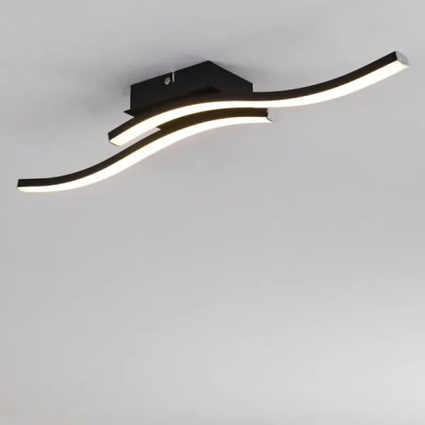 hofstein Plafonnier Letala LED Noir, 2 lumières* Lampes Modernes