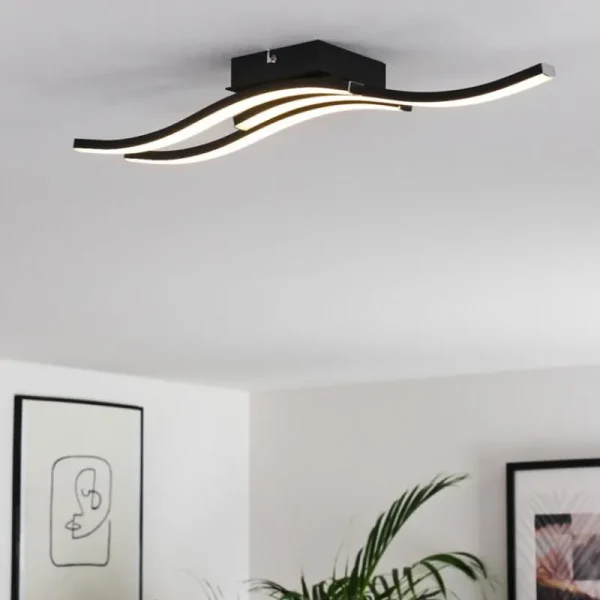 hofstein Plafonnier Letala LED Noir, 3 lumières* Lampes Modernes