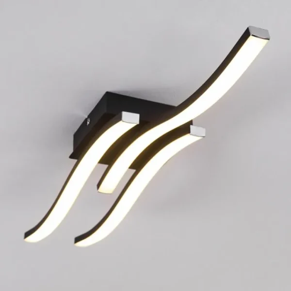 hofstein Plafonnier Letala LED Noir, 3 lumières* Lampes Modernes